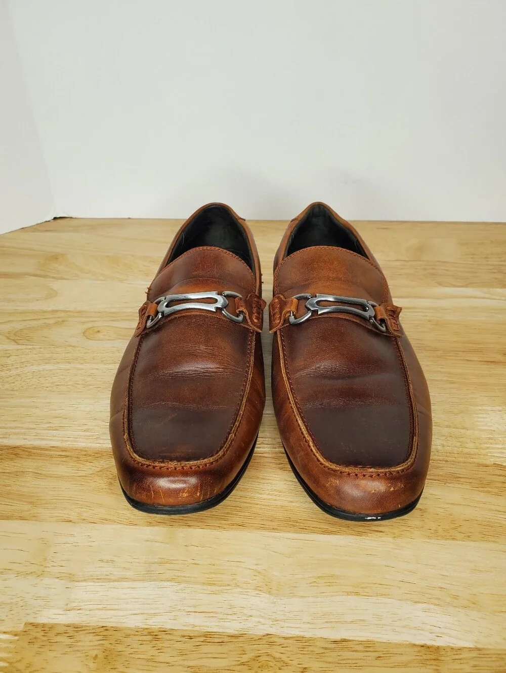 Stacy Adams Shoes Mens Size 10.5 M Brown Leather Bit Loafers Slip On Dress